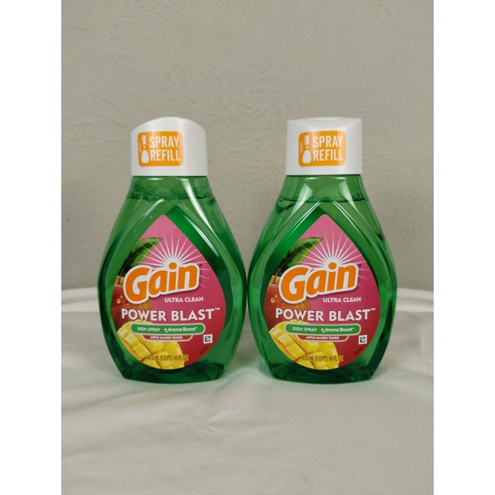 Gain Ultra Clean Power Blast Spray Refill Apple Mango Tango Scent 16 oz Lot of 2